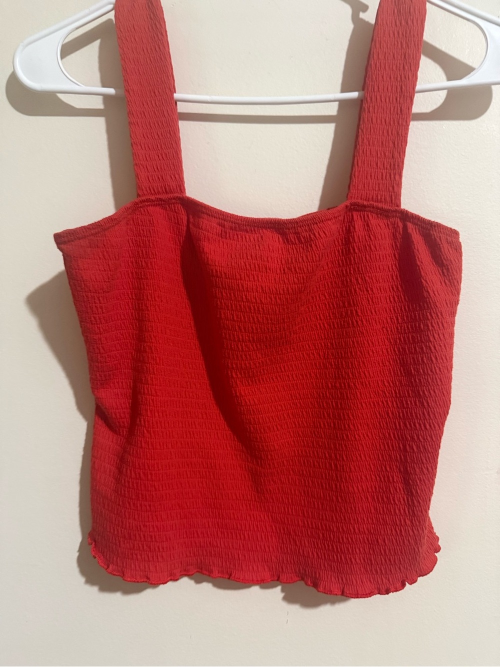 Paper Crane Red Smocked Tank Top